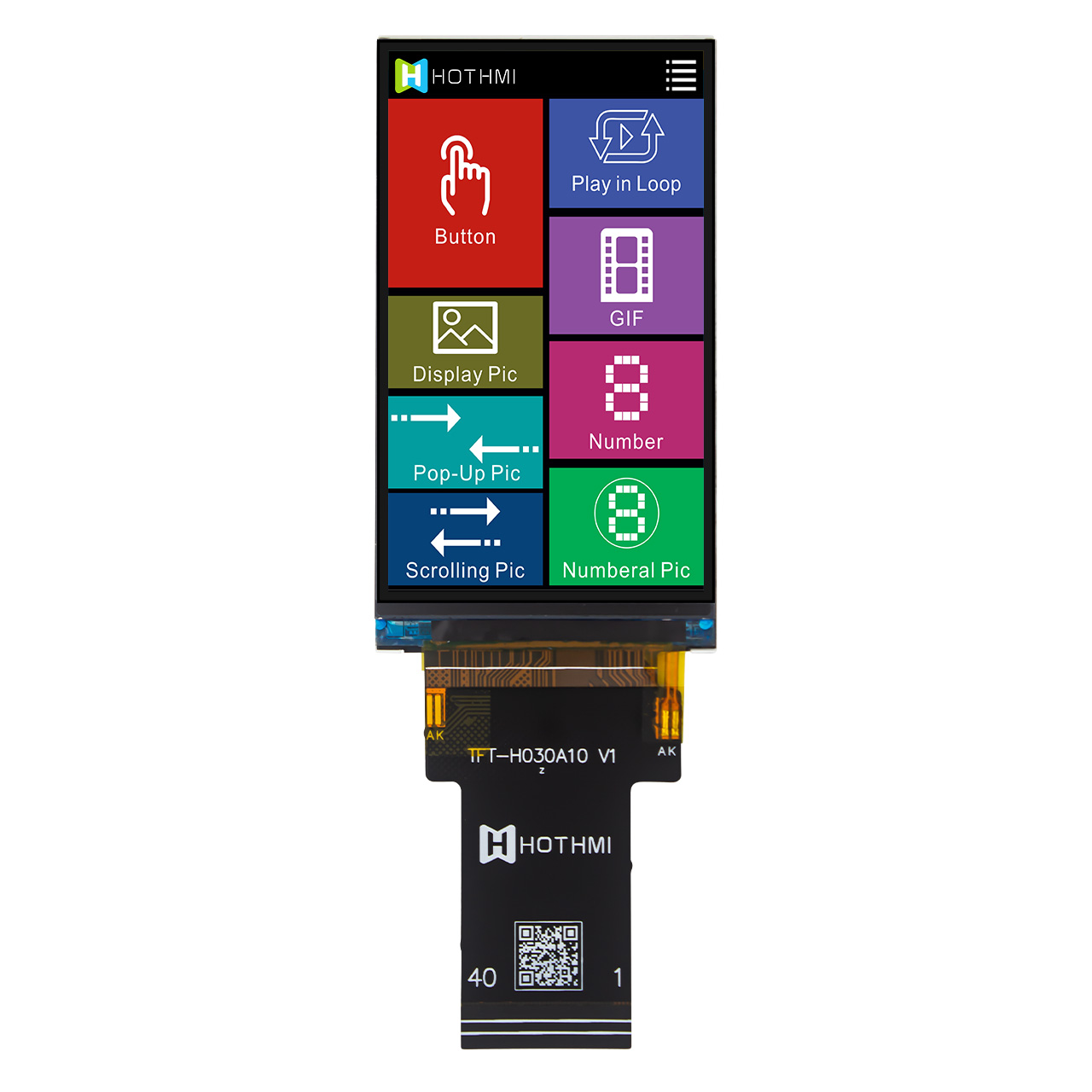 3.0 Inch 268x800 TFT LCD Display